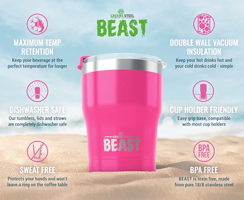 Beast 10 oz Tumbler Stainless Steel Vacuum Insulated Coffee Ice Cup Double Wall Travel Flask