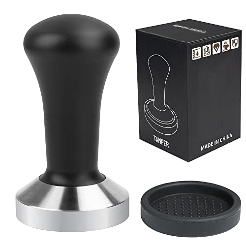 51mm Coffee Hand Tamper 304 Stainless Steel Base Professional Espresso Press for Portafilter Coffee Machine Barista Tool