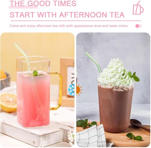 6 Pack Reusable Glass Straws Set (6 Count)