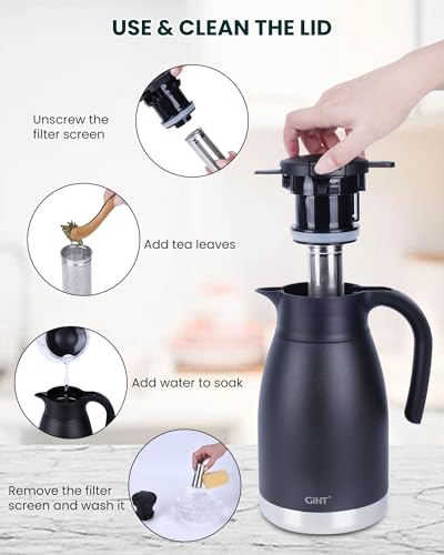Stainless Steel Thermal Coffee Carafe Lid With Tea Infuser