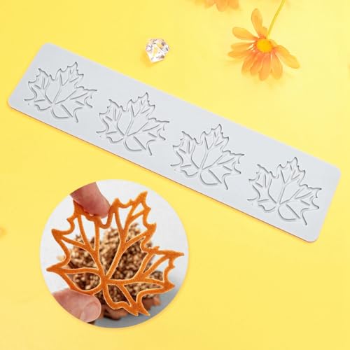 Hollow Out Maple Leaves Lace Silicone Impressing Mold Mat Fondant Cake Sugar Mould Cooking Tools Decorating Tools Diy Moulds