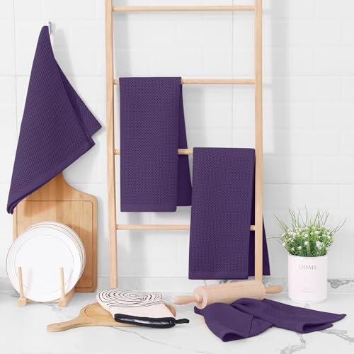 100% Cotton Waffle Weave Kitchen Dish Towels 8 (8 Count)