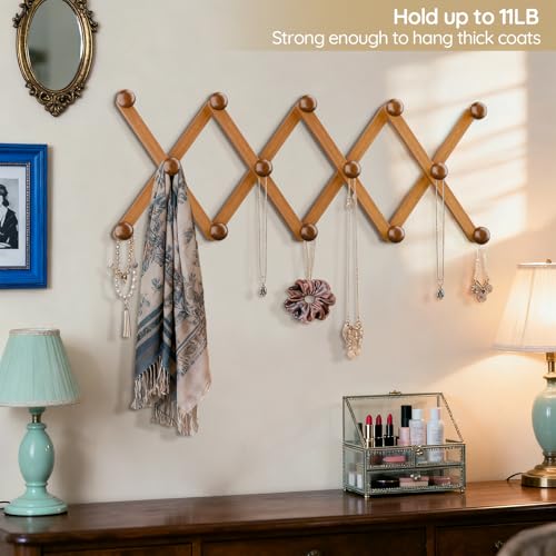Hat Rack for Wall with 14 Hooks