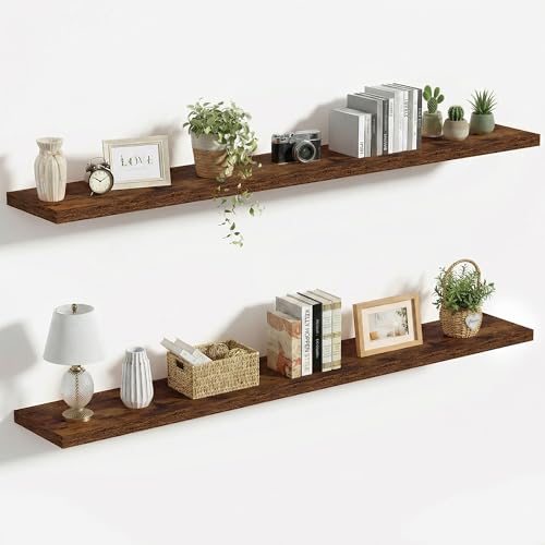 10 Inch Deep Floating Shelves for Wall 55” Set of 2 (2 Count)