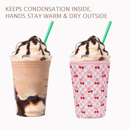 Reusable Insulated Neoprene Iced Coffee Cup Sleeve (3 Count)