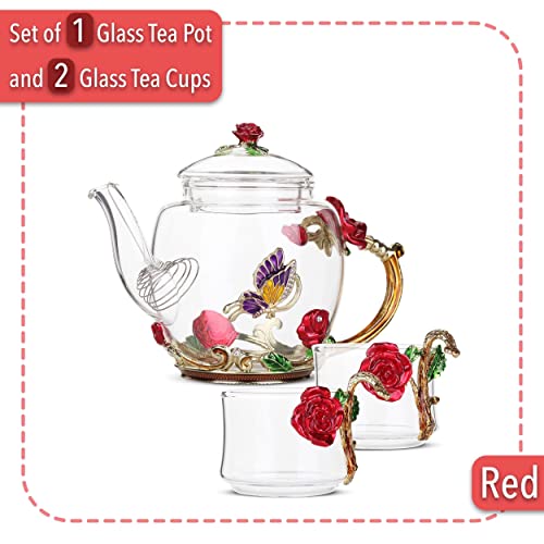 BTaT Floral Glass Tea Set for Adults
