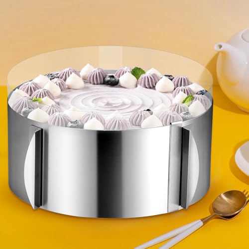 Cake Rings Mousse Mold Adjustable 6 to12 Inch Stainless Steel Round Cake Molds for Baking Pastry