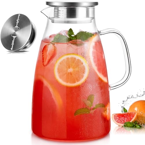 1 Gallon 128oz Glass Pitcher with Lid