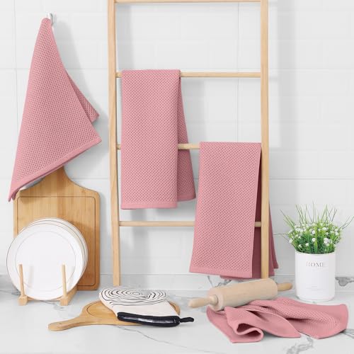 100% Cotton Waffle Weave Kitchen Dish Towels 4 (4 Count)