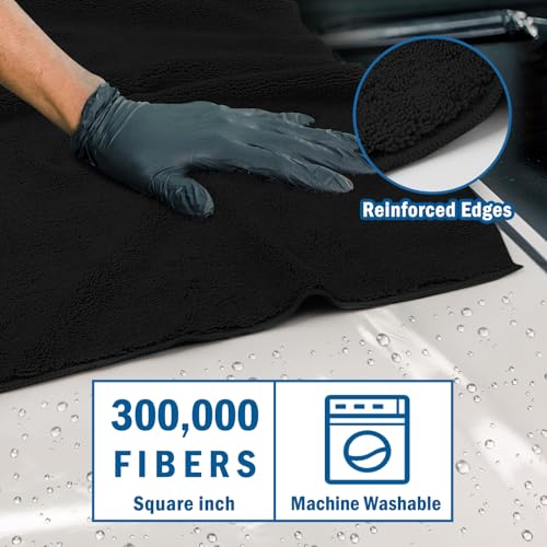 Professional Large Microfiber Car Drying Towels 4 Pack (4 Count)