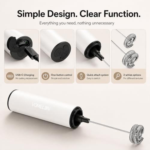 Milk Frother Rechargeable Battery Operated Frother for Coffee