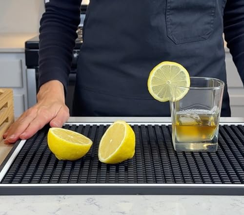 Bar Mat for Countertop White Frame 18 x 12 in