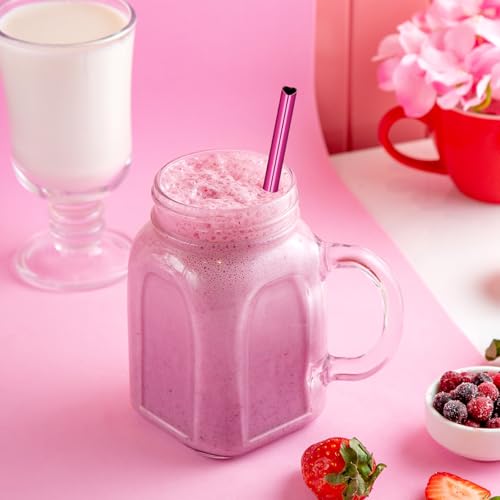 8.5” Heart Shaped Stainless Steel Straws Fit for Smoothie (16 Count)