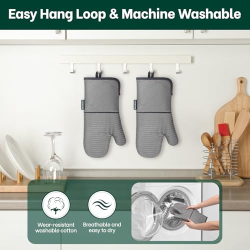 Heat Resistant 500°F Kitchen Oven Mitts 2 (2 Count)