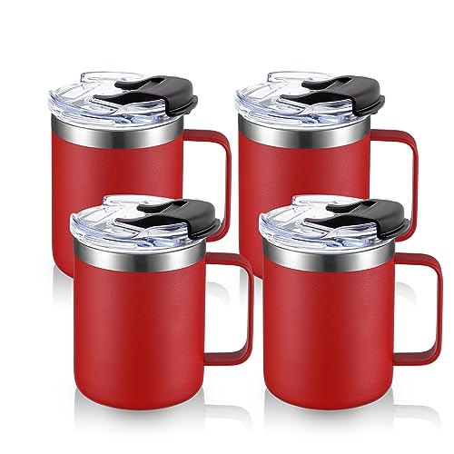 12oz Insulated Travel Coffee Mug with Handle (4 Count)