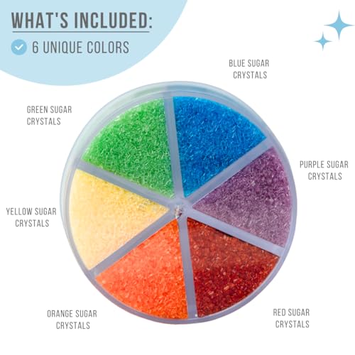 Rainbow Sanding Sugar 6 Cell Jar (7.83 Ounce)