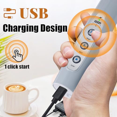Cement Gray Milk Frother Wand for Coffee