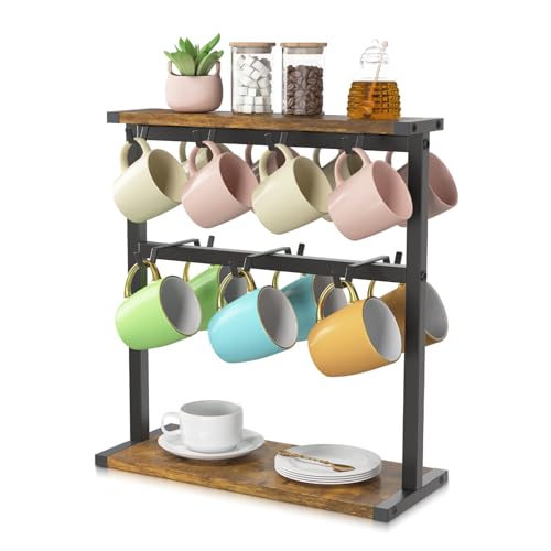 Coffee Mug Holder Cup Tree Rack for Coffee Bar Countertop