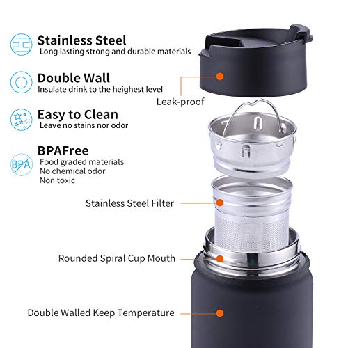 Tea Infuser Bottle With Removable Loose Leaf Tea Strainer Cup 18