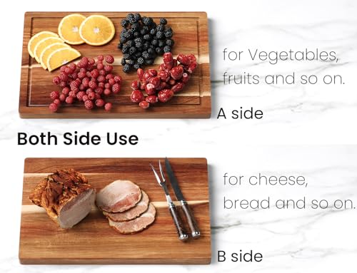 Set of 3 Acacia Wood Kitchen Cutting Boards with Holder (3 Count)