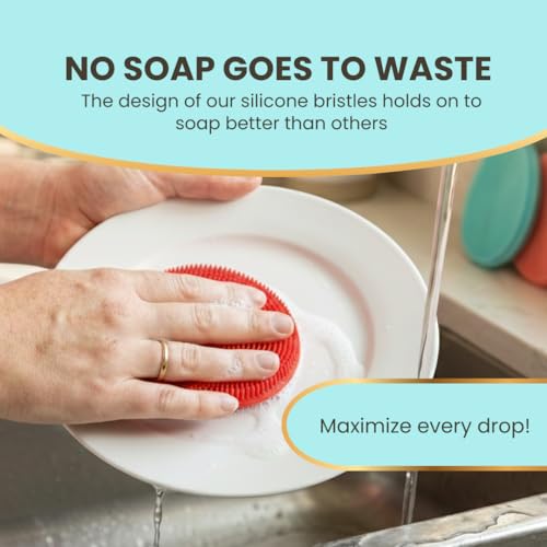 Silicone Sponge Dish Scrubber (5 Count)