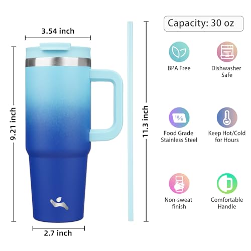 30 oz Insulated Tumbler Water Bottle with Handle