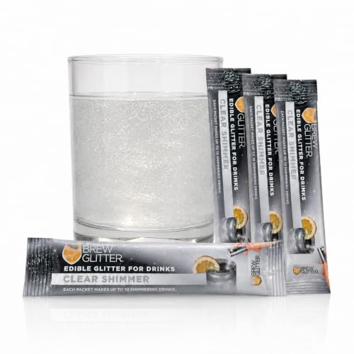 Brew Glitter Clear Edible Drink Glitter 4 x 2g Packets for Cocktails (4 Count)