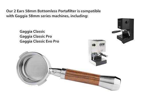 58mm Bottomless Naked 2 Ears Portafilter Compatible with Gaggia Machines