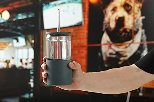 Glass Tumbler with Straw and Lid