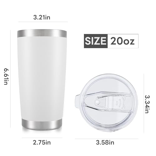 20 oz Tumbler with Lid Stainless Steel Insulated Tumblers Bulk Cups Mug (4 Count)