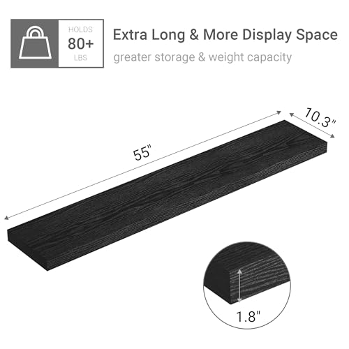 Deep Floating Shelves 55x10” Set of 1
