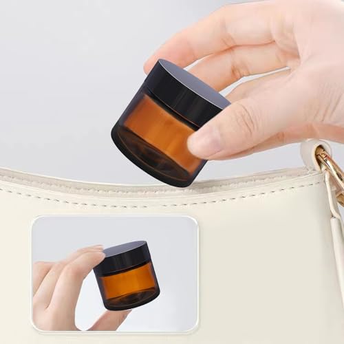 2oz Glass Cosmetic Jars With Lids 3pcs Small Makeup Containers (3 Count)