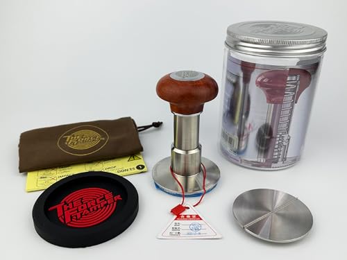 58.35mm Flat Dis Set Reddish Brown Wooden Jellyfish Handle Coffee Tamper