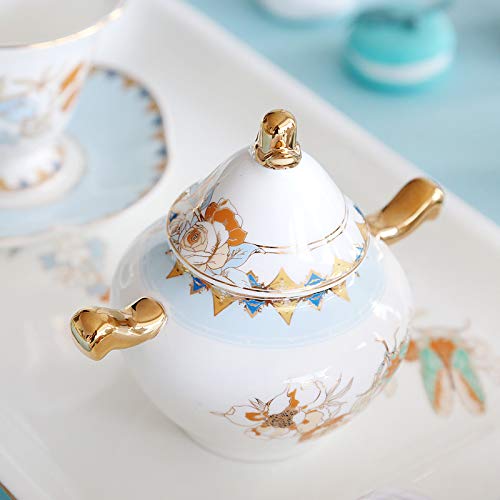 Porcelain Tea Sets Tea Set with Teapot Afternoon Tea Set for Adults Vintage Coffee Cups and Saucer Sugar Bowl