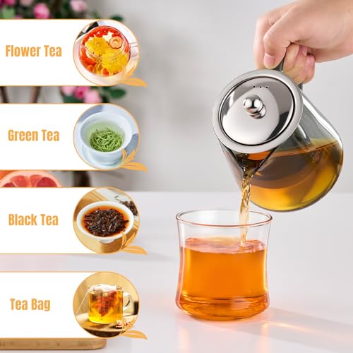 Clear Teapot Glass Kettle with Infuser