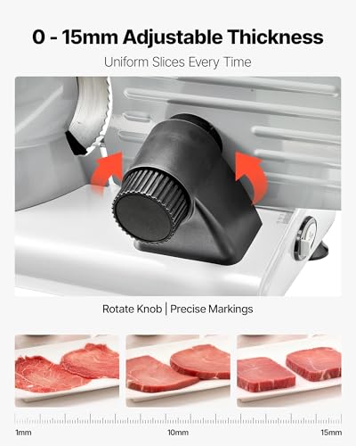 Meat Slicer 8.6" Electric Deli Slicer with 2 SUS420 Blades