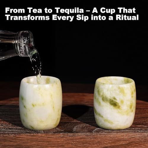 Natural Jade Shot Glasses Set of 2 (2 Count)