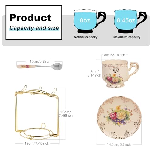 Tea Cups and Saucers Set of 6 (6 Count)