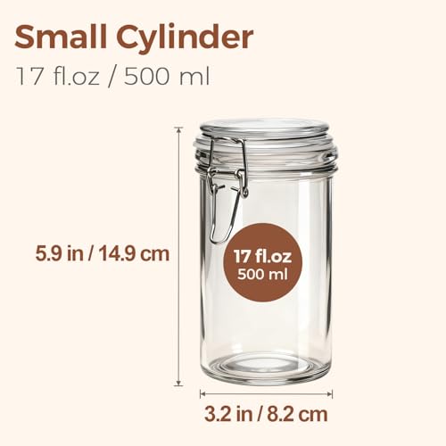 Small 16 oz Glass Jars with Airtight Lids 6 Pack Pickling Pantry (6 Count)