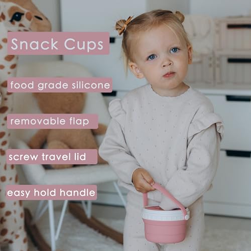 No Spill Silicone Toddler Snack Containers (12 Ounce)