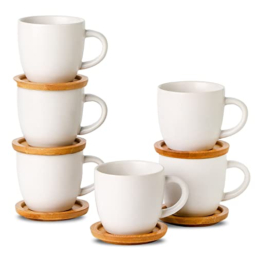 3 Ounce Espresso Cups and Saucers Set of 6 (6 Count)