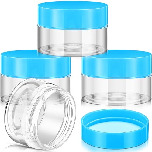 4 Pcs Plastic Jars Wide Mouth with Lids (4 Count)