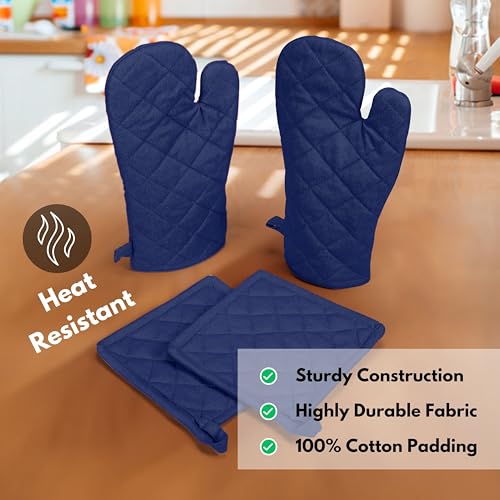 4 Piece Set 2 Oven Mitts & 2 Potholders (4 Count)
