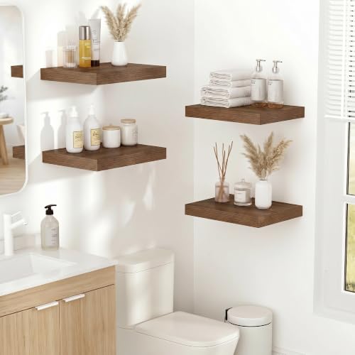 10x10 Inches Floating Shelves Wall Mounted Set of 2 (2 Count)