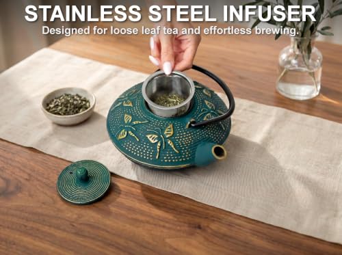Green Butterfly Cast Iron Tea Set