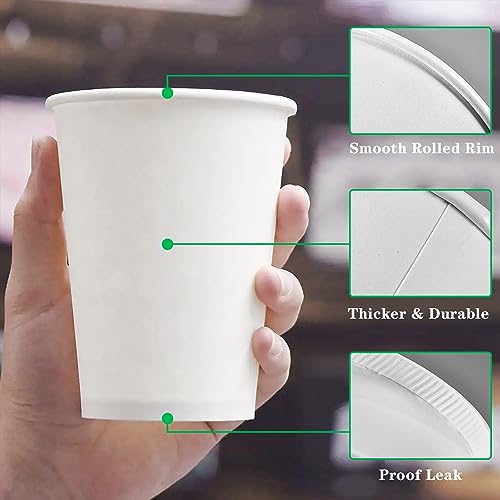 Disposable White Paper Coffee Cups (210 Count)