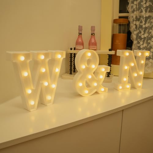 Rechargeable LED Letter Lights Sign Marquee Light Up Letters Sign for Night Light Wedding