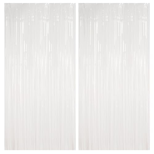 White Streamers Party Backdrop Decorations (2 Count)