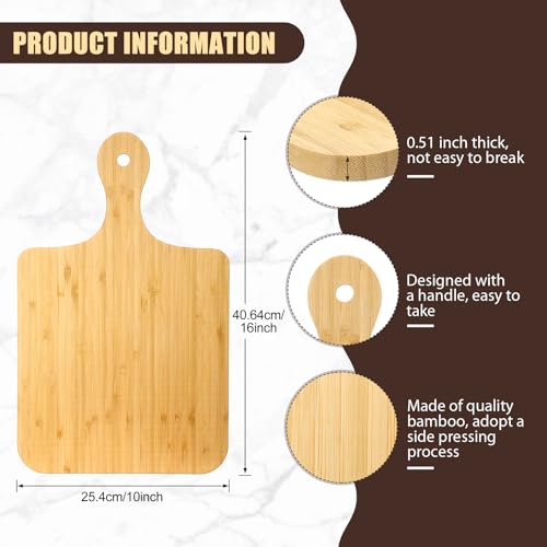 6 Pcs Thicken Cutting Board Bulk Wood Board for Chopping Serving Charcuterie Material for Laser Engraving Mother' Day Wedding Housewarming Gift (6 Count)