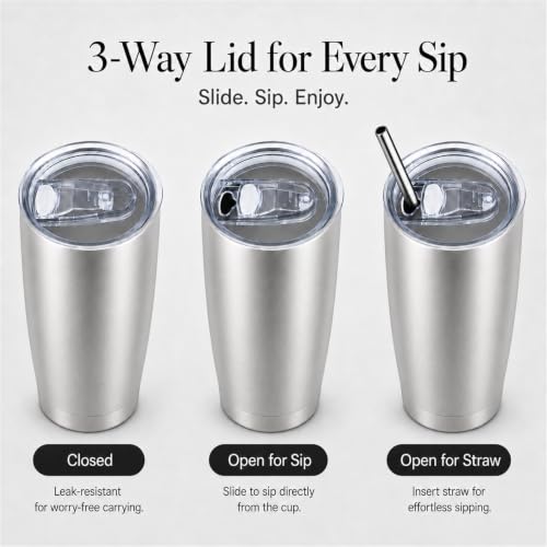 20oz Stainless Steel Insulated Tumblers Bulk (12 Count)